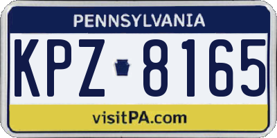 PA license plate KPZ8165