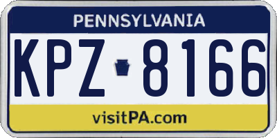 PA license plate KPZ8166