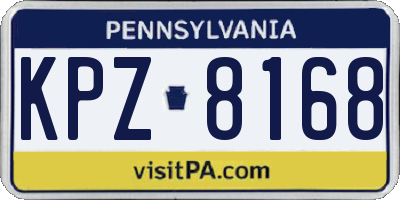 PA license plate KPZ8168