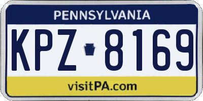PA license plate KPZ8169