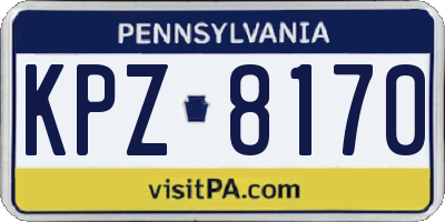 PA license plate KPZ8170