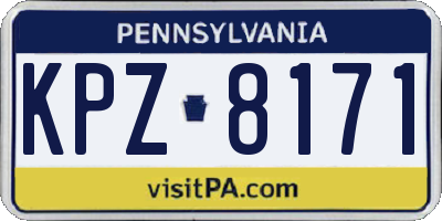 PA license plate KPZ8171