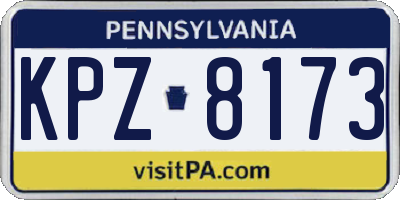 PA license plate KPZ8173