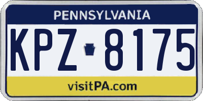 PA license plate KPZ8175