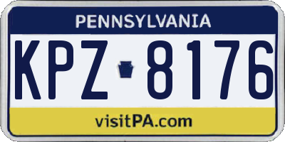 PA license plate KPZ8176