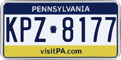 PA license plate KPZ8177
