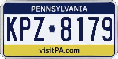 PA license plate KPZ8179