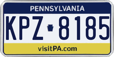 PA license plate KPZ8185