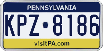 PA license plate KPZ8186