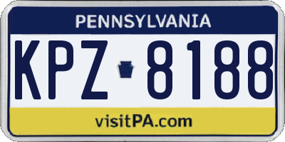 PA license plate KPZ8188
