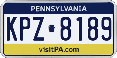 PA license plate KPZ8189
