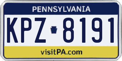 PA license plate KPZ8191