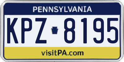 PA license plate KPZ8195