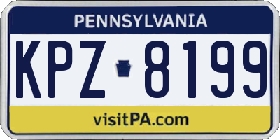 PA license plate KPZ8199