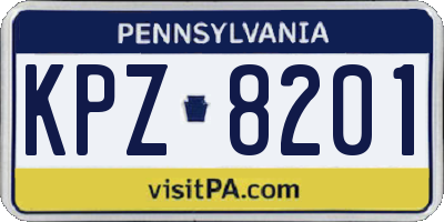 PA license plate KPZ8201