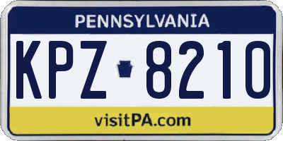 PA license plate KPZ8210