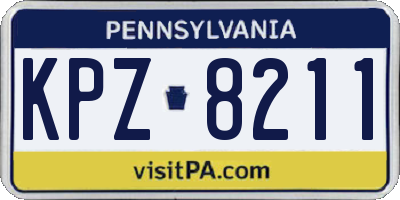PA license plate KPZ8211