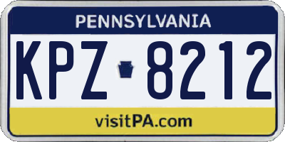 PA license plate KPZ8212