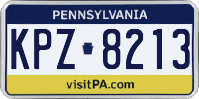 PA license plate KPZ8213