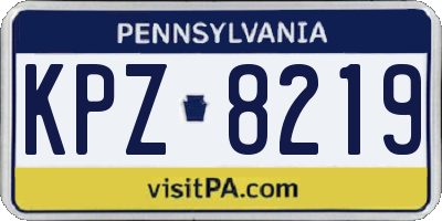 PA license plate KPZ8219
