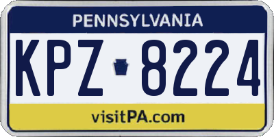 PA license plate KPZ8224