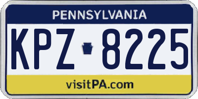 PA license plate KPZ8225
