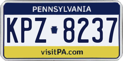 PA license plate KPZ8237