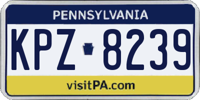 PA license plate KPZ8239