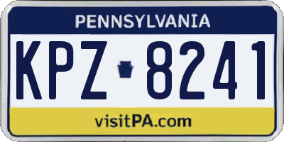 PA license plate KPZ8241