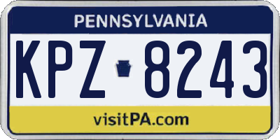PA license plate KPZ8243