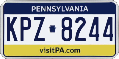 PA license plate KPZ8244