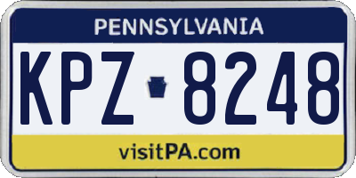 PA license plate KPZ8248