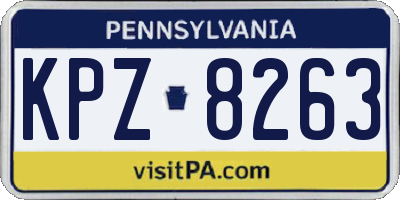 PA license plate KPZ8263