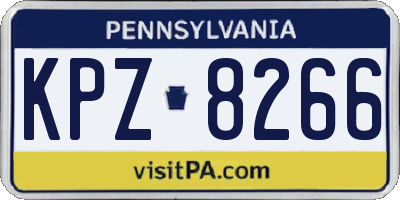 PA license plate KPZ8266