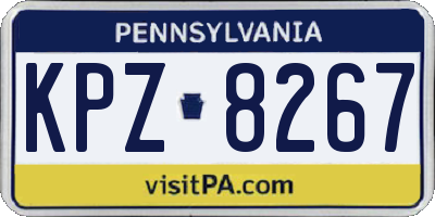 PA license plate KPZ8267