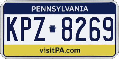 PA license plate KPZ8269