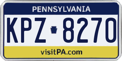 PA license plate KPZ8270