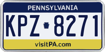 PA license plate KPZ8271