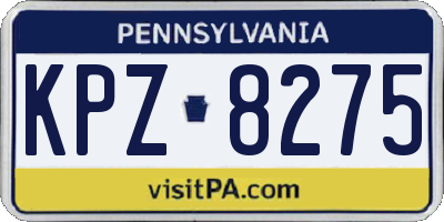 PA license plate KPZ8275