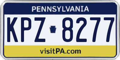 PA license plate KPZ8277