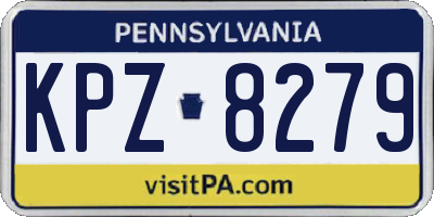 PA license plate KPZ8279