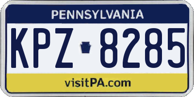 PA license plate KPZ8285