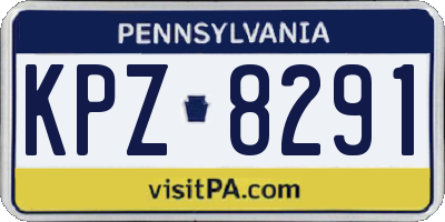 PA license plate KPZ8291