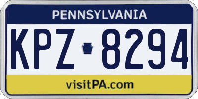 PA license plate KPZ8294