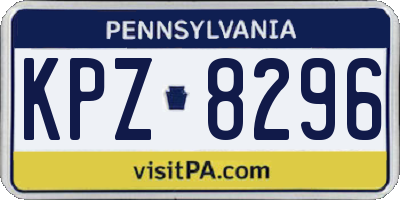 PA license plate KPZ8296