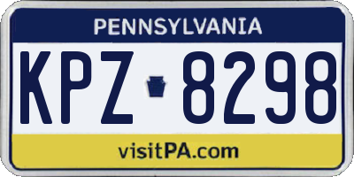 PA license plate KPZ8298