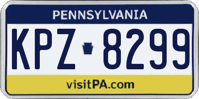 PA license plate KPZ8299