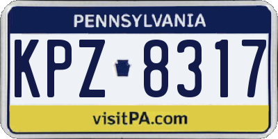 PA license plate KPZ8317