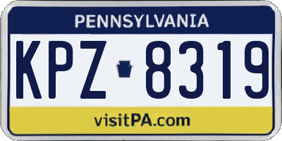PA license plate KPZ8319