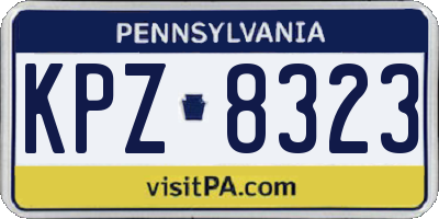 PA license plate KPZ8323